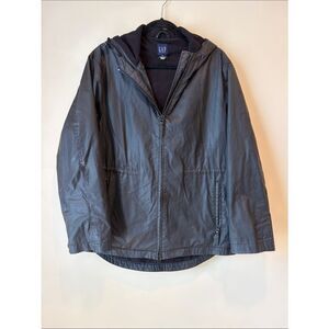 GAP Men's Hooded Zip Jacket in Black